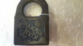 Rare Square Miller Champion 6 Lever Key Lock Padlock Brass No Key