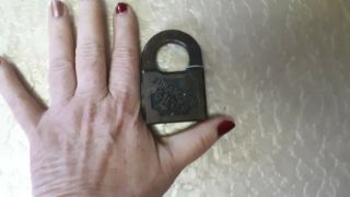 Rare Square Miller Champion 6 Lever Key Lock Padlock Brass No Key 3