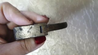 Rare Square Miller Champion 6 Lever Key Lock Padlock Brass No Key 5