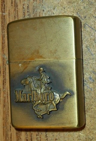 1982 ZIPPO MARLBORO COWBOY HORSE FULL SIZE BRASS ADVERTISING LIGHTER/ULTRA RARE 3