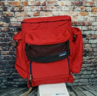 Vintage 80s Ll Bean Cooler Bag Ice Chest Back Day Pack Backpack Hike Camp Red