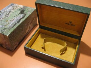 Vintage Rolex Green Leather Box & Cardboard Box