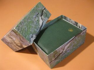 Vintage Rolex Green Leather Box & Cardboard Box 2