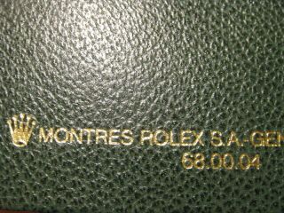 Vintage Rolex Green Leather Box & Cardboard Box 8