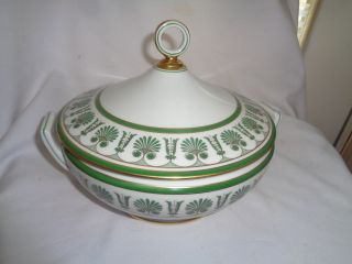 Vintage Richard - Ginori Ercolano Green Covered Bowl,  made in Italy 2