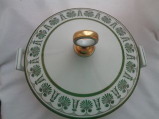 Vintage Richard - Ginori Ercolano Green Covered Bowl,  made in Italy 4