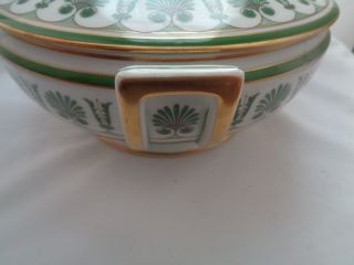 Vintage Richard - Ginori Ercolano Green Covered Bowl,  made in Italy 5