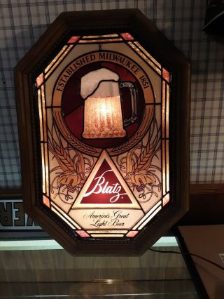 Vintage 1982 Blatz Beer Bubbling Mug Motion Bar Light Pub Sign A,