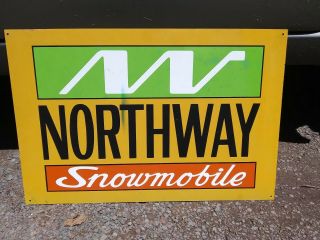 Vintage Rare Northway Snowmobile Metal Sign.  Non Porcelain Sign.