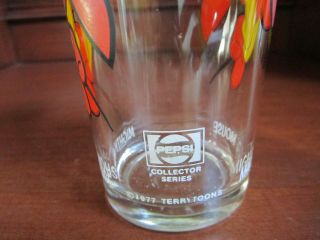 Vintage 1977 Pepsi Collector Series Glass MIGHTY MOUSE Terry Toons Rare 5