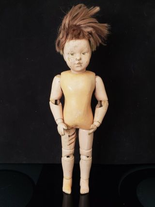Rare Antique Vintage 15 " Schoenhut Jointed Wooden Boy Doll