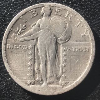 1919 S Standing Liberty Quarter 25c Rare All 4 Digits Readable 7108