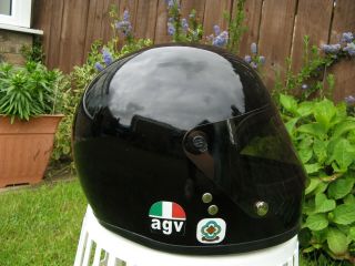vintage AGV x3000 black fibreglass motorcycle bikers helmet 2