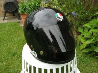 vintage AGV x3000 black fibreglass motorcycle bikers helmet 3