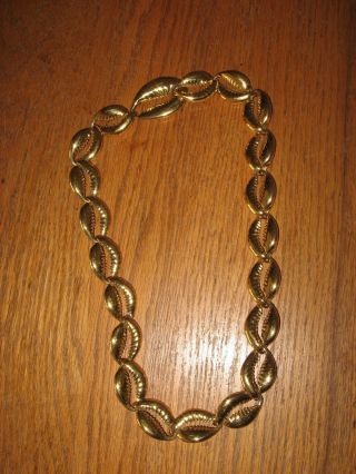 Coreen Simpson Designer Cowrie Shell Necklace Heavy Gold Tone African American 4