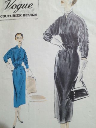 Vogue Couturier Design 717 Vintage 1952 Dress Pattern Size 20 Bust 38 50s 1950s