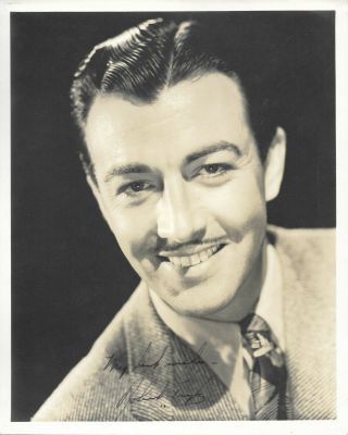 Robert Taylor (camille/a Yank At Oxford) Hand - Signed 1940s Vintage Portrait