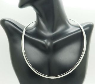 Vintage Solid Sterling Silver/925 4mm Omega Link Choker Necklace - 16 " ; Italy