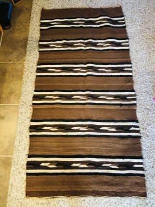 Native American Navajo Wool Soft Blanket Wall Hanging Rug 67.  5” X 33” Old Vtg