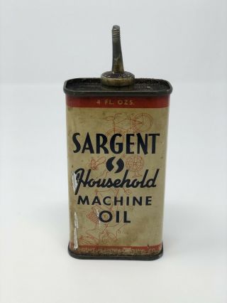 Vintage Lead Top Oiler - Sargent Machine Oil - Awesome Can