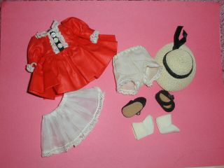 Vintage Madame Alexander kins Doll Dress,  Shoes/Socks,  Slip/Hat,  Complete Outfit 2