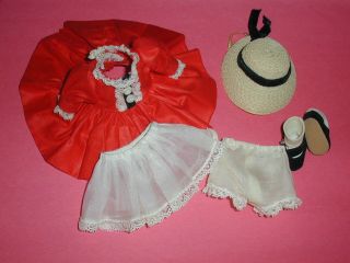 Vintage Madame Alexander kins Doll Dress,  Shoes/Socks,  Slip/Hat,  Complete Outfit 3