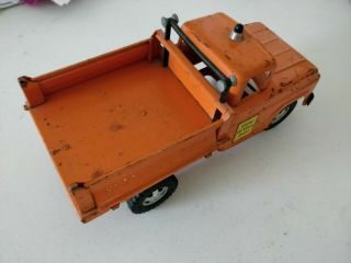 VINTAGE 1950 ' S ORANGE STEEL TONKA STATE HI - WAY DEPT HYDRAULIC DUMP TRUCK 4