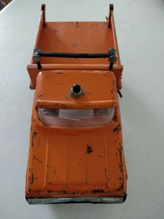 VINTAGE 1950 ' S ORANGE STEEL TONKA STATE HI - WAY DEPT HYDRAULIC DUMP TRUCK 6