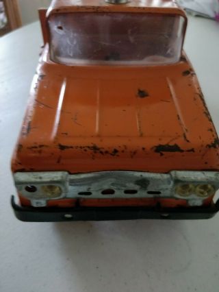 VINTAGE 1950 ' S ORANGE STEEL TONKA STATE HI - WAY DEPT HYDRAULIC DUMP TRUCK 7