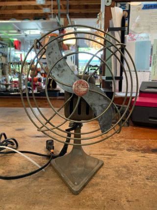 Antique Vintage Air Master Airplane Type Electric Fan Old 9” Dia.