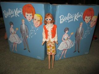 Midge Barbie Doll Vintage 1962 With Carrying Case And Many Outfits & Accessories