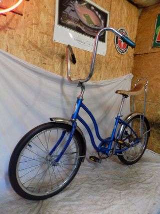 1970 SCHWINN STINGRAY LIL CHIK/FAIR LADY MUSCLE BIKE VINTAGE BICYCLE BLUE,  SLIK 3