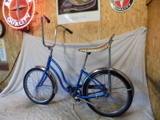 1970 SCHWINN STINGRAY LIL CHIK/FAIR LADY MUSCLE BIKE VINTAGE BICYCLE BLUE,  SLIK 4