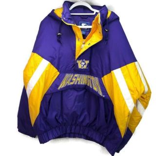 Vintage University Of Washington Huskies Throwback Pullover Starter Jacket Sz Xl
