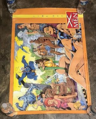 Jim Lee X - Men Time Off Poster Vintage Rare Psylocke Jean Grey Rogue Storm Bikini