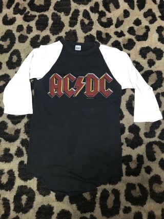 Vintage 80s Acdc Concert T Shirt Back In Black Tour 1980 The Knits S