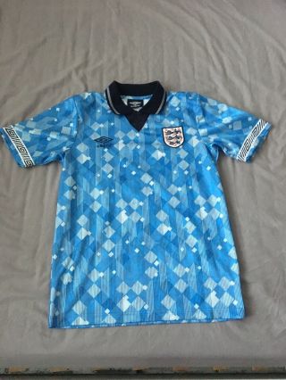 Vintage England Italia 90 Rare Away Shirt Size Small