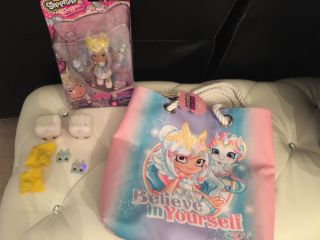 Shopkins Shoppies Mystabella With Limited Edition Tote And 2 Rare Unicorn Pods