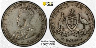 1932 Australian Florin Pcgs Graded Vf25 - Rare Keydate Hard To Get Problem