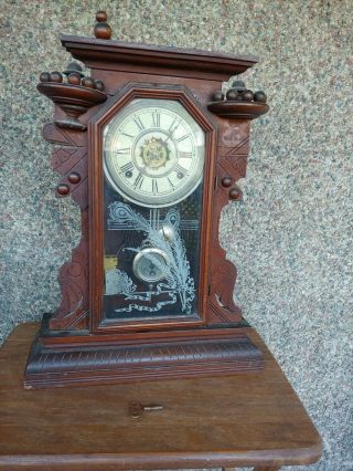 Vintage Eight - Day - Spring - Strike Hudson Waterbury Clock Company Rare Key Alarm