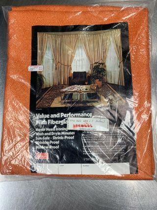 Vintage Mid Century Modern Fiberglass Melon Drapes Curtains 48×68