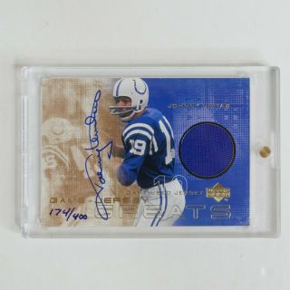 2000 Ud Greats Johnny Unitas Auto On Card Game Relic 174/400 " Rare " Colts