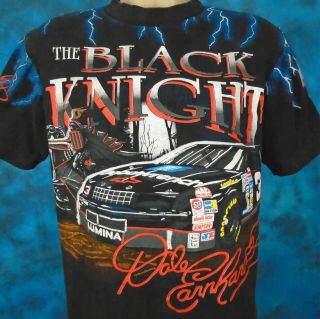 Vintage 90s Dale Earnhardt Black Knight Nascar Racing All - Over Print T - Shirt M