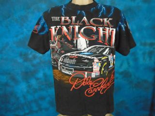 vintage 90s DALE EARNHARDT BLACK KNIGHT NASCAR RACING ALL - OVER PRINT T - Shirt M 2