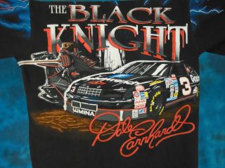 vintage 90s DALE EARNHARDT BLACK KNIGHT NASCAR RACING ALL - OVER PRINT T - Shirt M 7