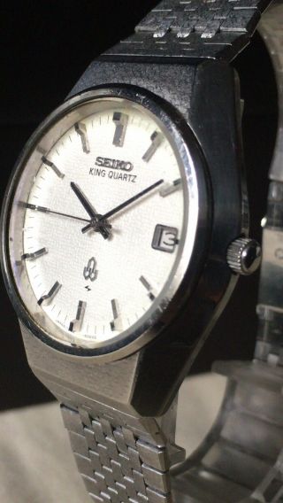 Vintage SEIKO Quartz Watch/ KING QUARTZ 0852 - 8025 SS 1977 Band 3