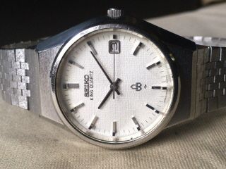 Vintage SEIKO Quartz Watch/ KING QUARTZ 0852 - 8025 SS 1977 Band 4