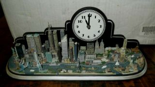 Danbury Rare Nyc Skyline Sculpture Clock With Box