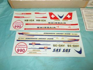 VINTAGE 1961 REVELL CONVAIR CORONADO 990 JET AIRPLANE MODEL KIT H - 254 3