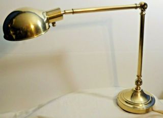 Vintage Brass Table Desk Lamp Adjustable Hubbell Shade Large